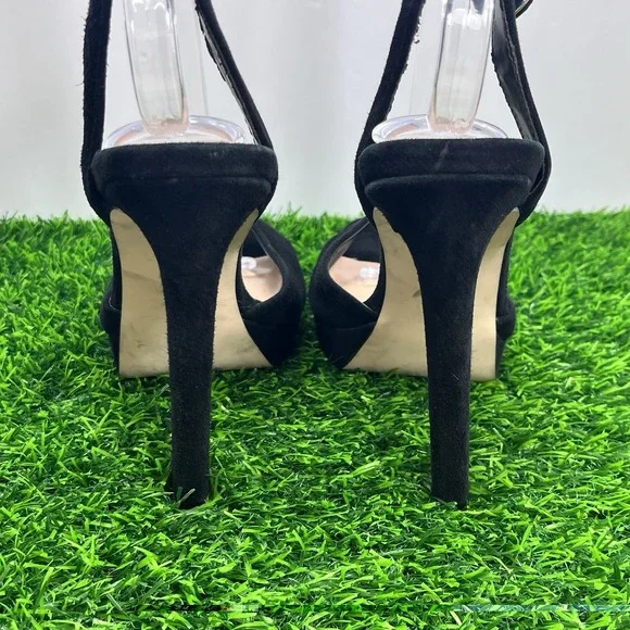 Steve Madden Women's  Black Suede Ankle-Strap Platform Dress‎ Sandals 5" Heel - Picture 4 of 9